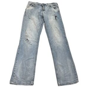 Unionbay Mens Distressed Straight Leg Jeans 34x34 (Fit 34x33) Stained